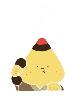 電話するお灸さんのイラスト