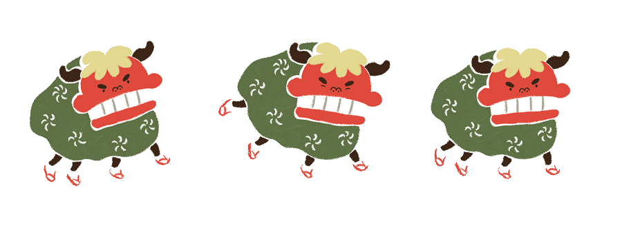 獅子舞のイラスト